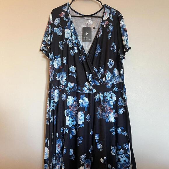 Navy blue floral dress - Picture 4 of 6